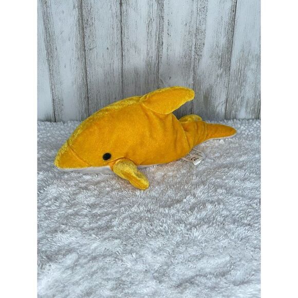 Dolphin Plush Stuffed Animal by Kellytoy Yellow - Picture 3 of 11
